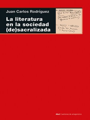 cover image of La literatura en la sociedad (de)sacralizada